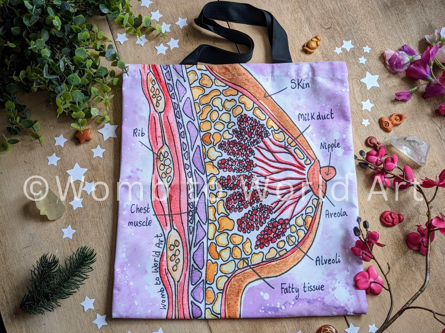 Breastfeeding Anatomy Tote Bag: IBCLC Lactation Consultant Gift