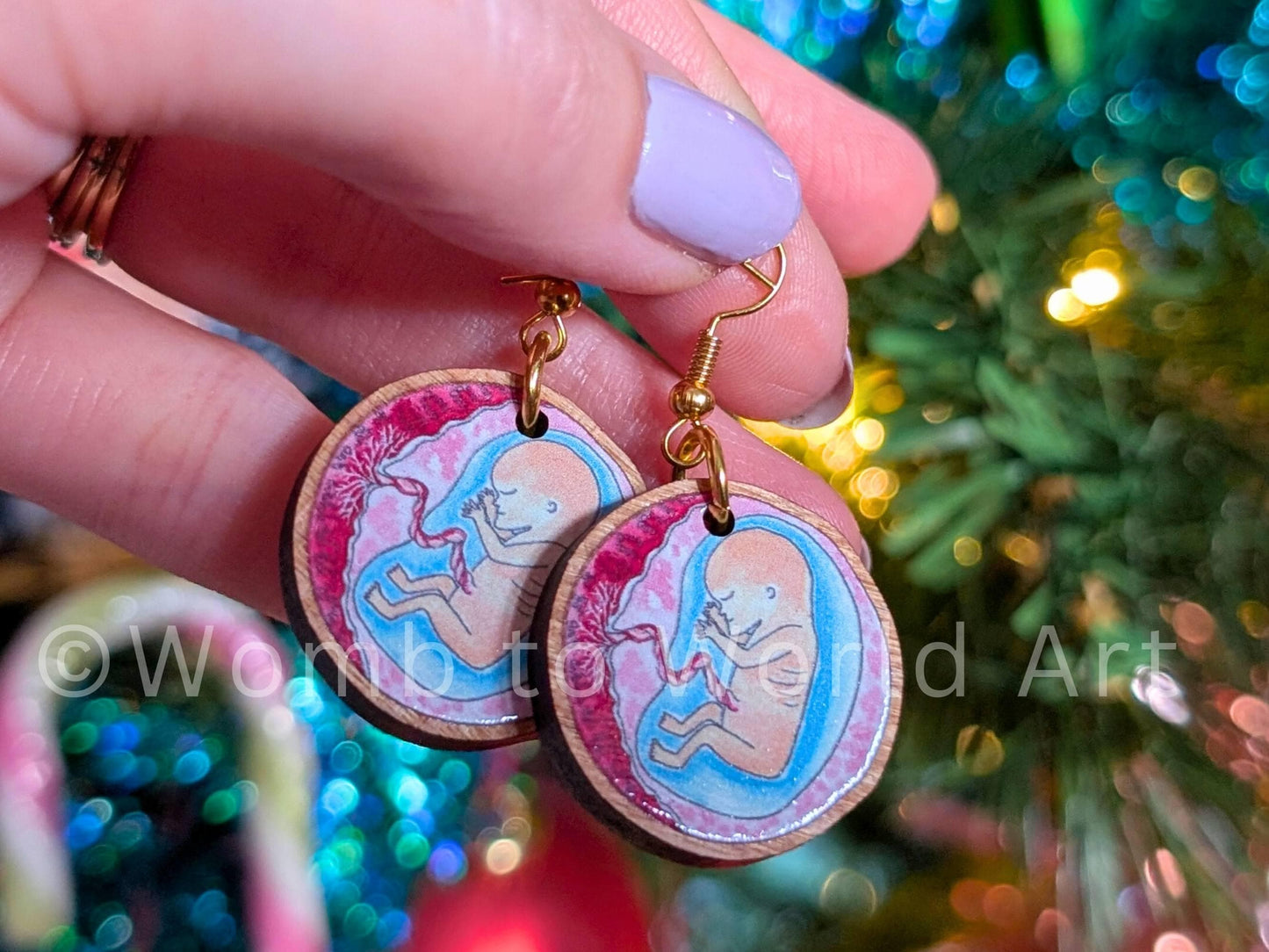 Baby in the Womb Earrings by Womb to World Art