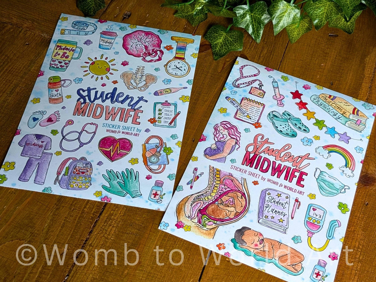 Student midwife sticker sheets
