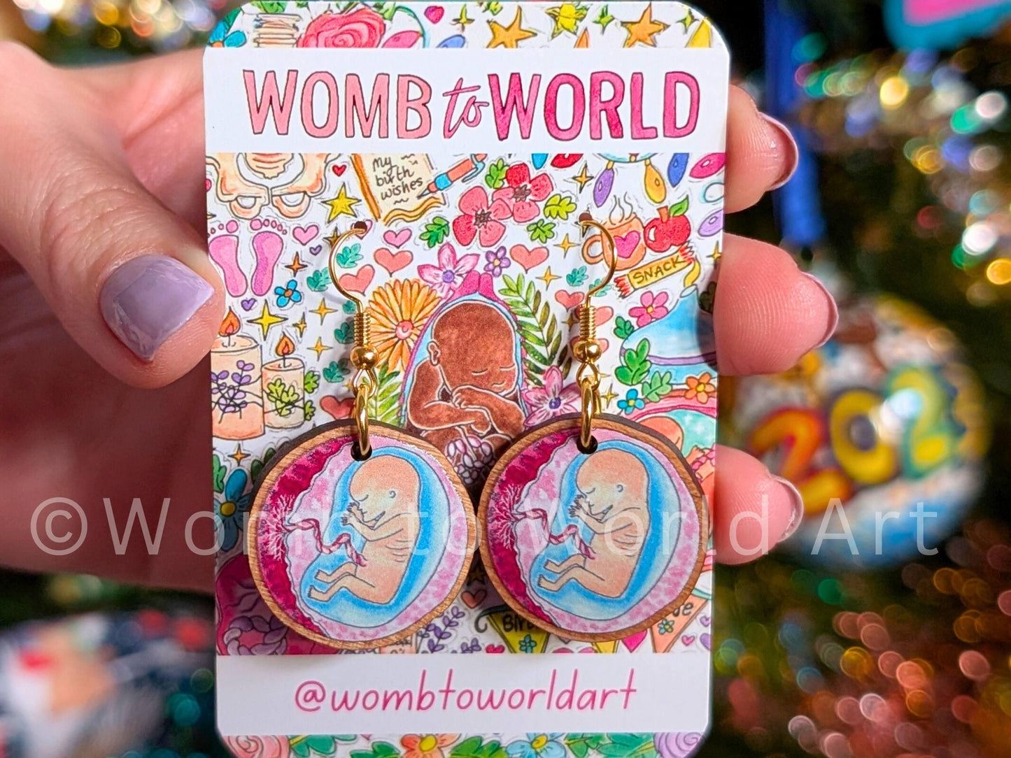 Baby in the Womb Earrings by Womb to World Art