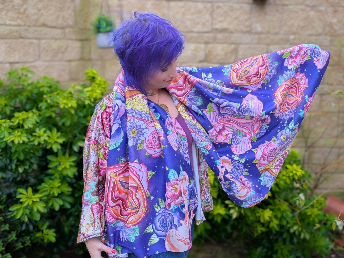 Yoni Art Scarf | Birth Worker Gift | Midwife Presents | Breast Art | Student Midwife Gift Ideas | Divine Feminine Art Blanket Scarf