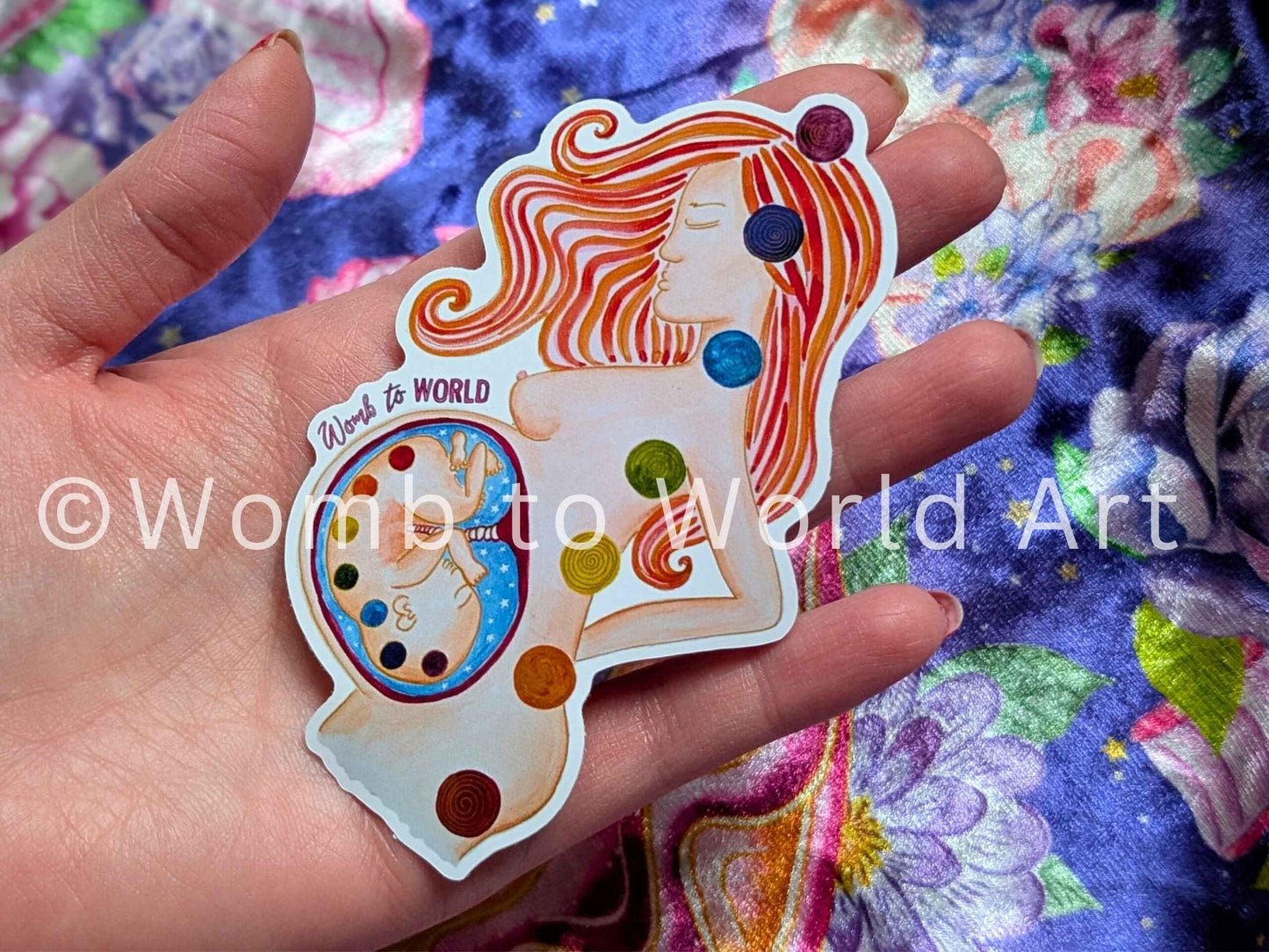 Chakras in the Womb 10cm Sticker | Baby in the Womb | Student Midwife Stickers | Doula Gifts | Womb to World Laptop Decals
