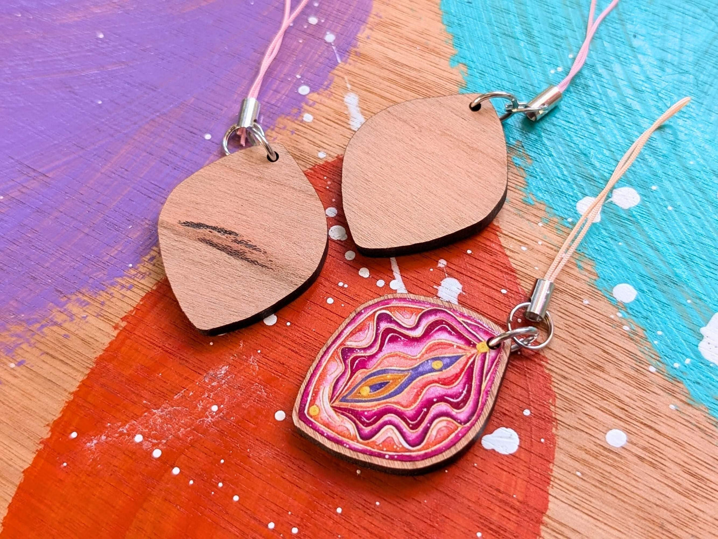 Phone Charm Yoni Art | Eco Vulva Phone or Bag Dongle | Midwifery Gift | Student Midwife Gift Ideas Mobile Charm