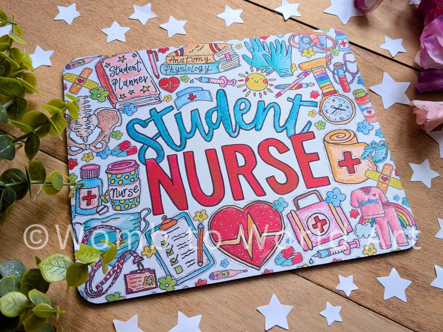 Student Nurse Mouse Mat: Watercolor Art Desk Pad
