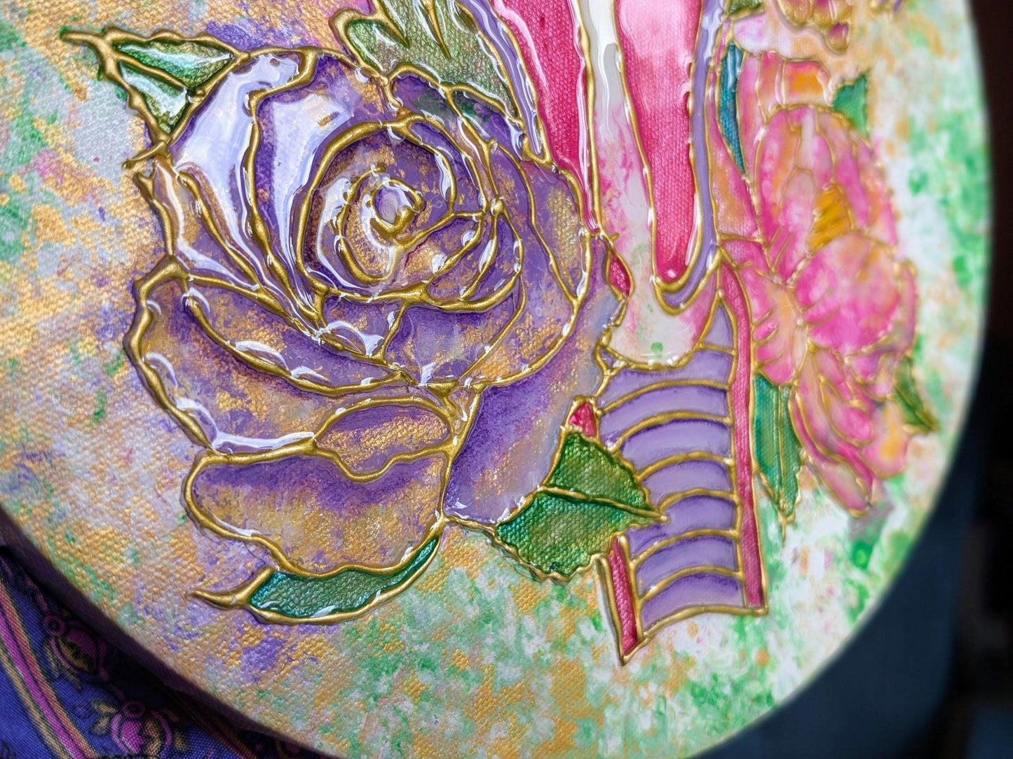 Womb Art Resin 3D Canvas Painting | Floral Uterus Anatomy Art | Hot Glue Acrylic | Divine Feminine