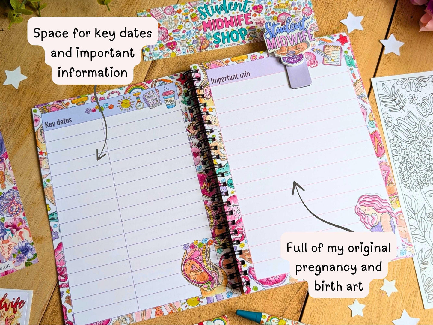 Student Midwife Planner Undated A5 Notebook and Diary