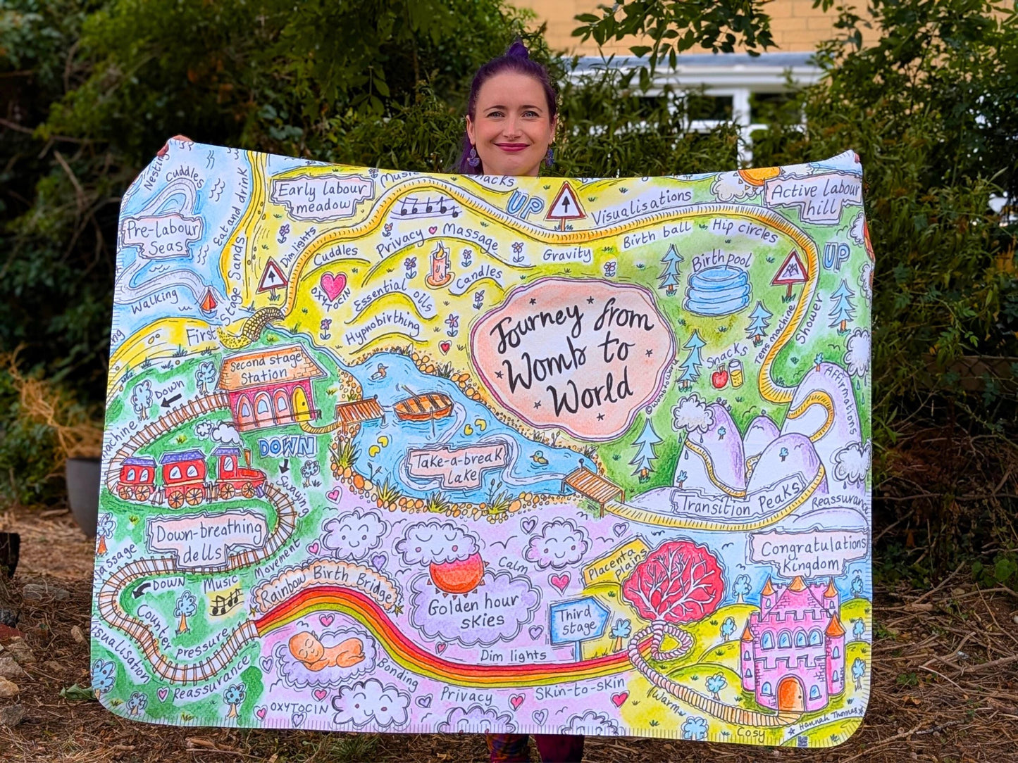 Birth Art Blanket | Antenatal Class Tools | Doula Gift | Midwife | Hypnobirthing | Birthkeeper Gift | Womb to World Art