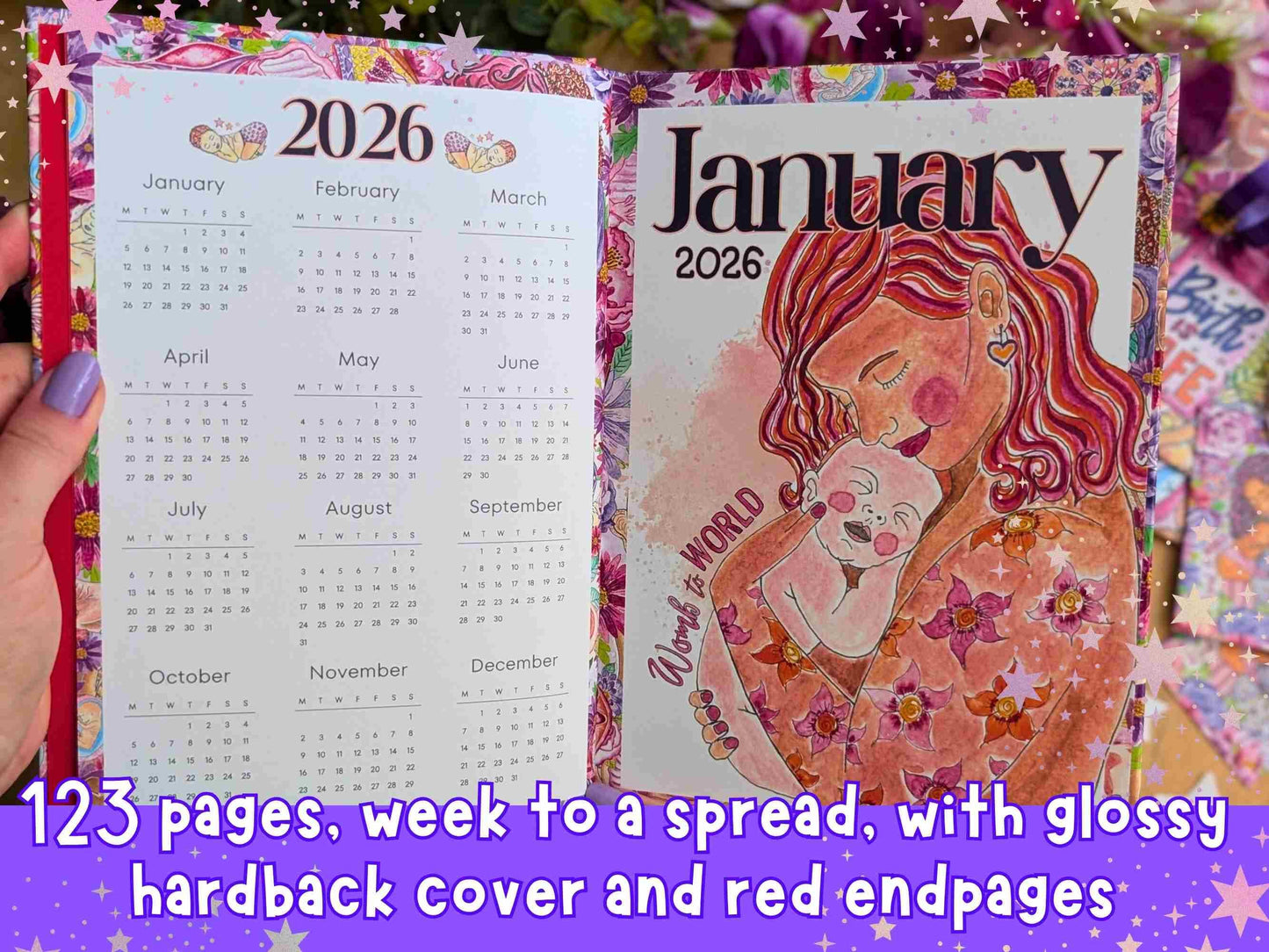 Womb to World 2026 Diary: Hardback Pregnancy Christmas Gift for Doula, Birthworker, New Mother, Midwife and Breastfeeding Supporters