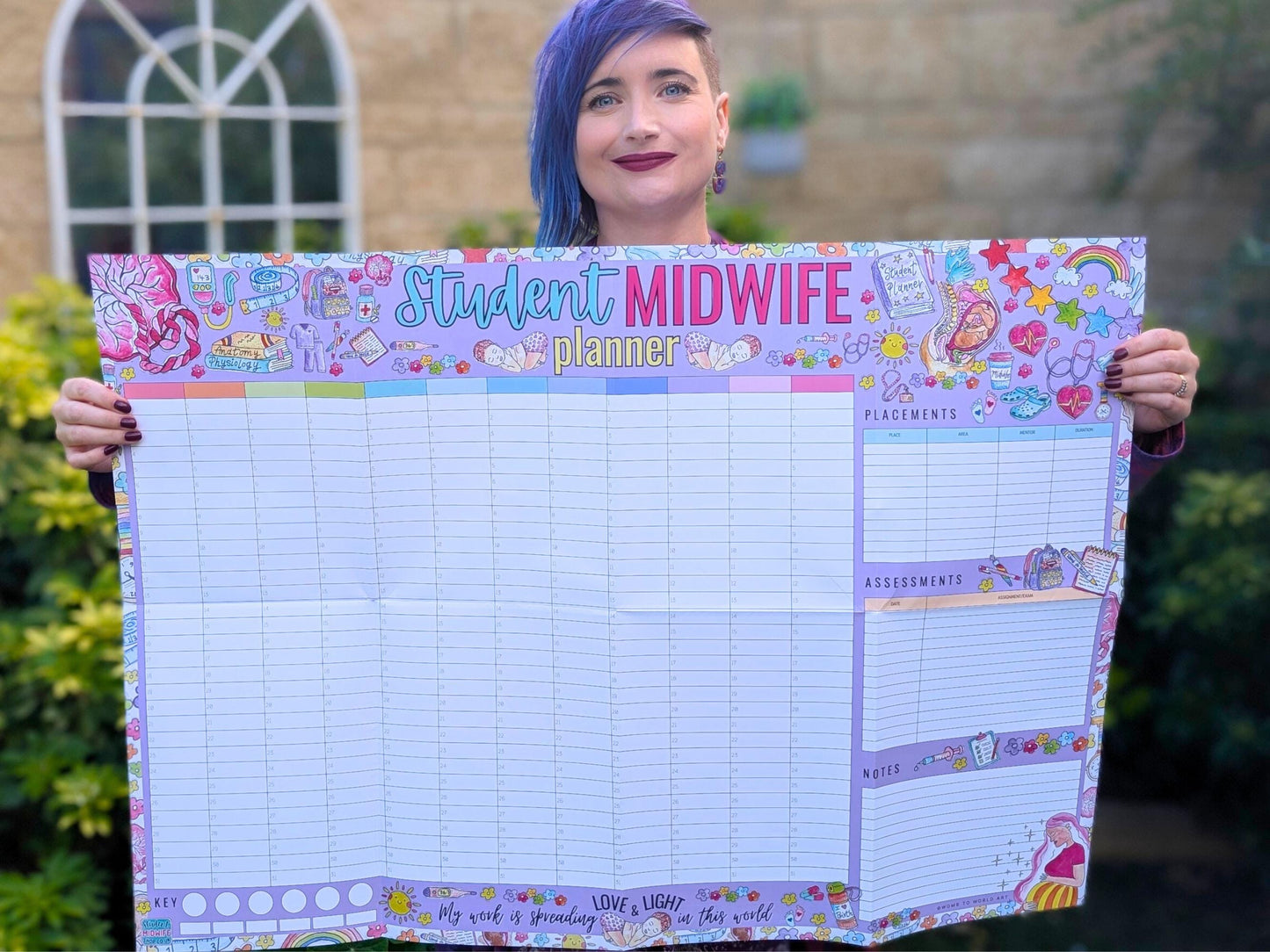 Student Midwife Wall Planner 2026 / Undated Academic Calendar