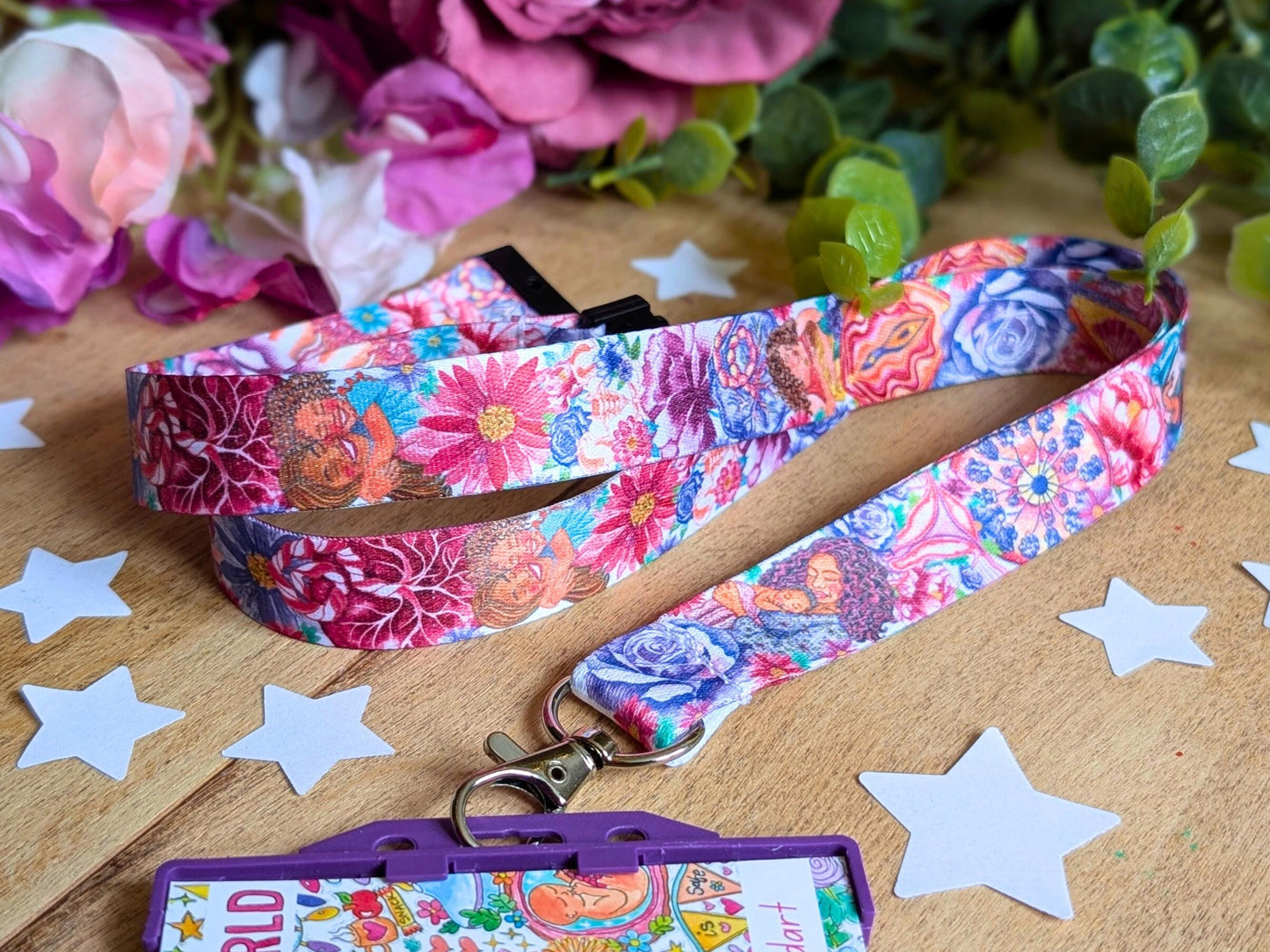 Women's Health Lanyard: Motherhood Art ID Holder for Birthworkers, Doulas, OBGYN, IBCLC and Breastfeeding Supporters