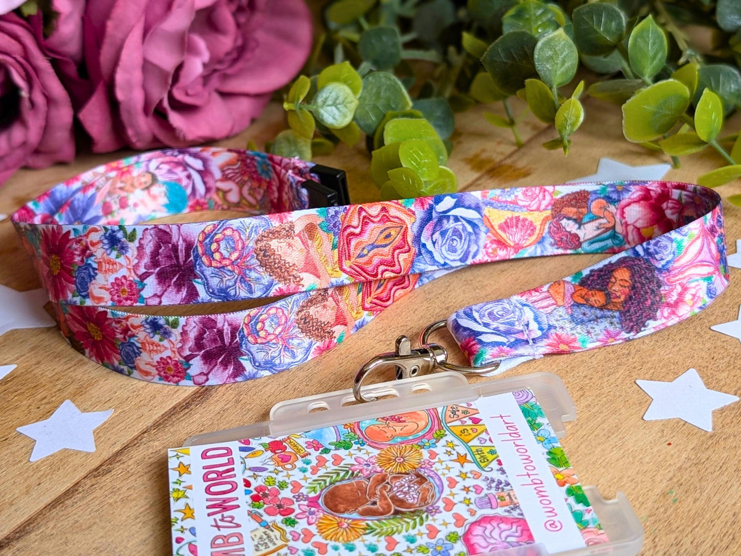 Women's Health Lanyard: Motherhood Art ID Holder for Birthworkers, Doulas, OBGYN, IBCLC and Breastfeeding Supporters