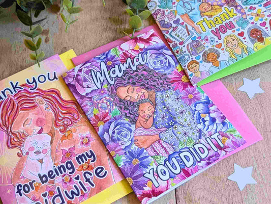 Birth Congratulations Card | Mother's Day | New Baby Card | Doula Cards | New Mother Card | Mama You Did It | Home Birth Mama