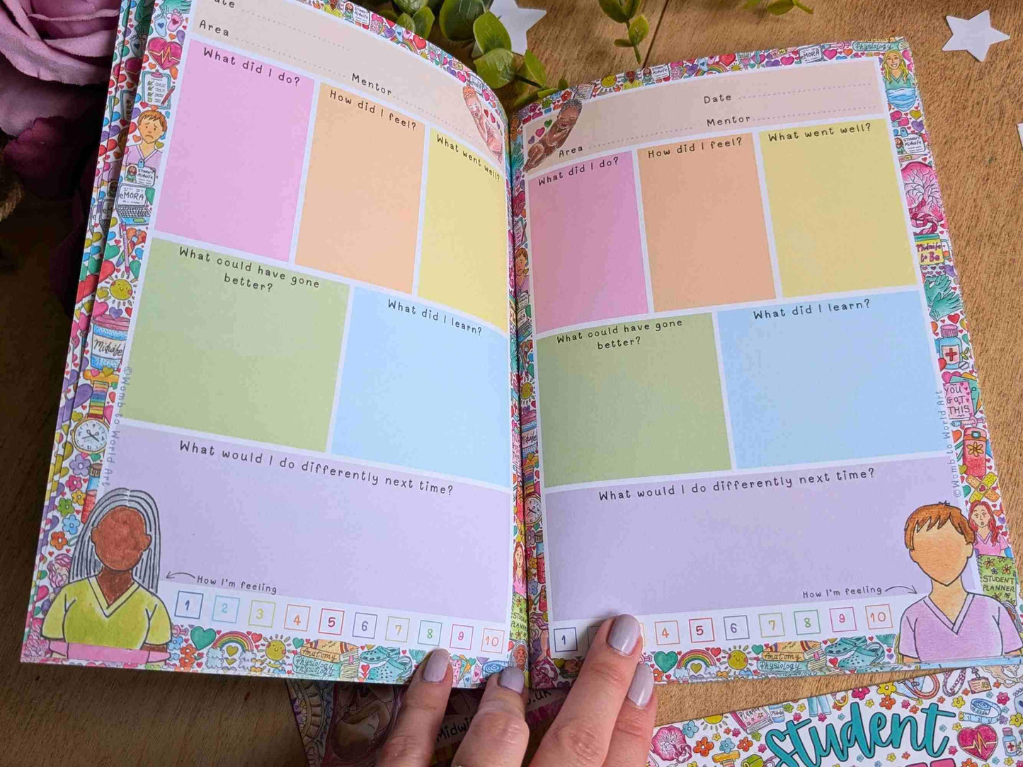 Student Midwife Placement Reflection A5 Journal: 50 Guided Pages for Placement Notebook by Womb to World Art