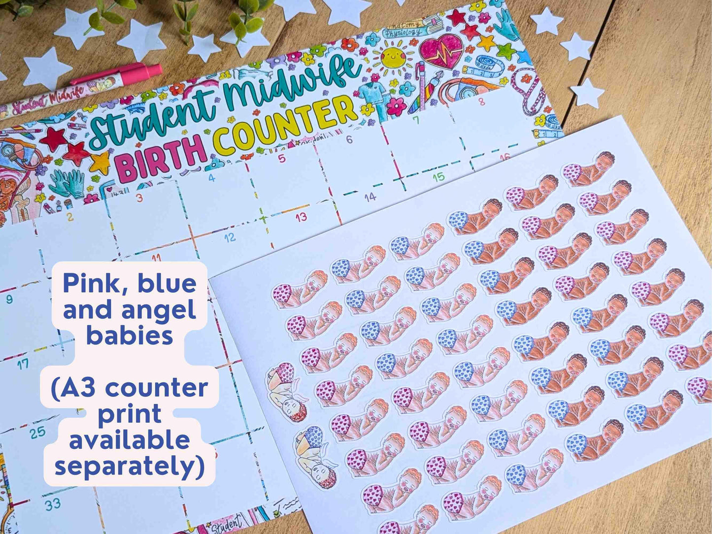 Birth Counter Planner Stickers