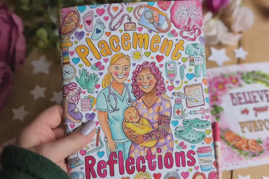 Student Midwife Placement Reflection A5 Journal: 50 Guided Pages for Placement Notebook by Womb to World Art