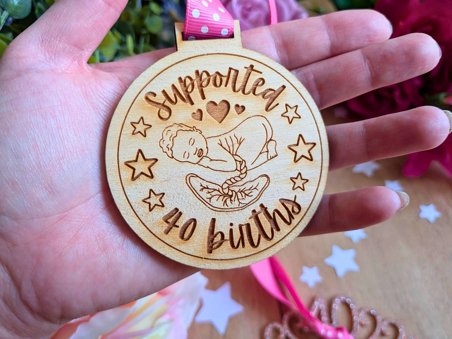 40 Births Wooden Medal for Student Midwife
