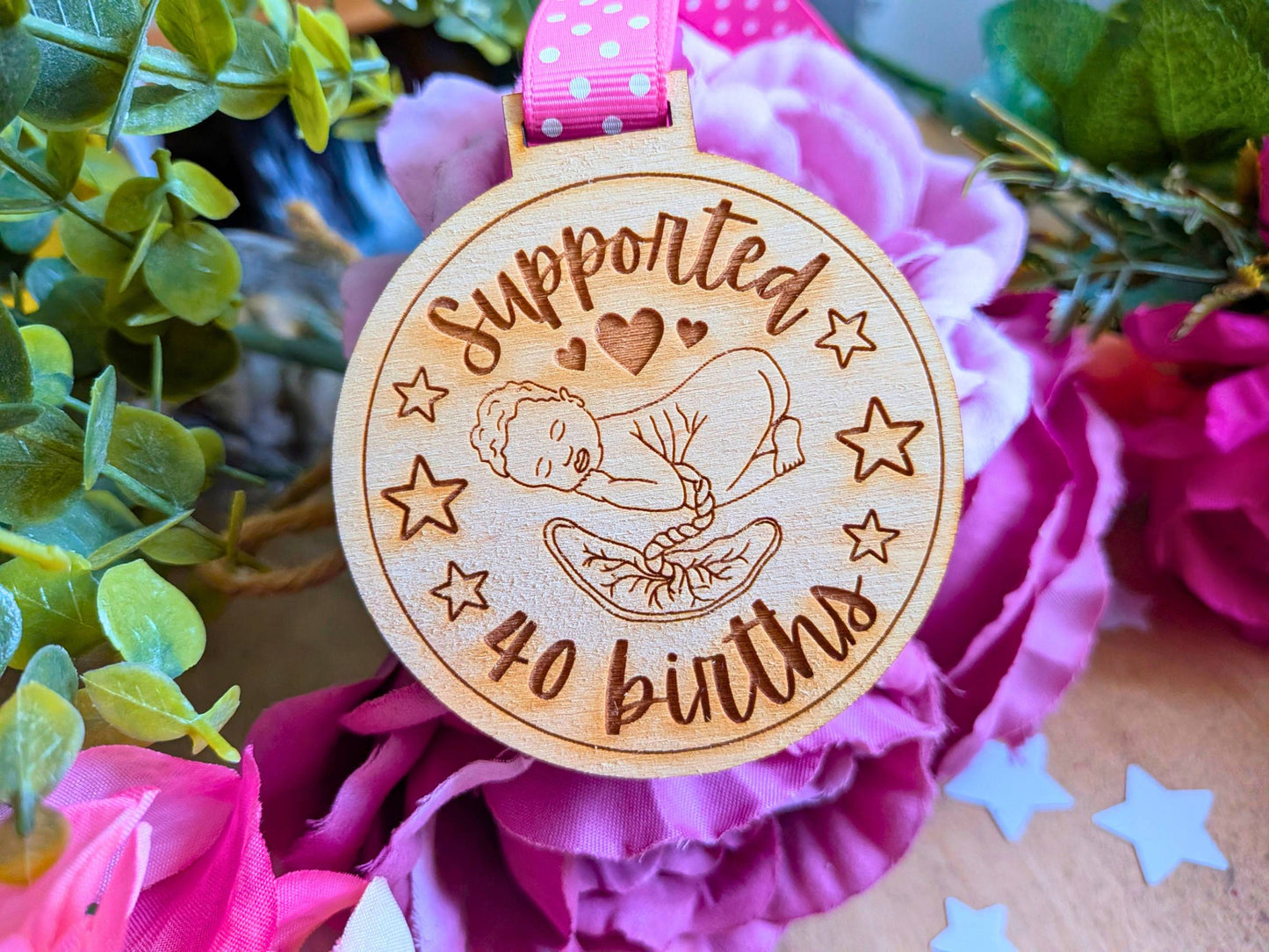 40 Births Wooden Medal for Student Midwife