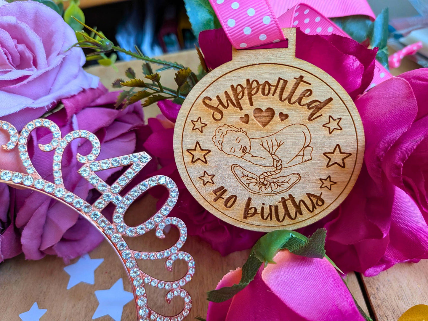 40 Births Wooden Medal for Student Midwife
