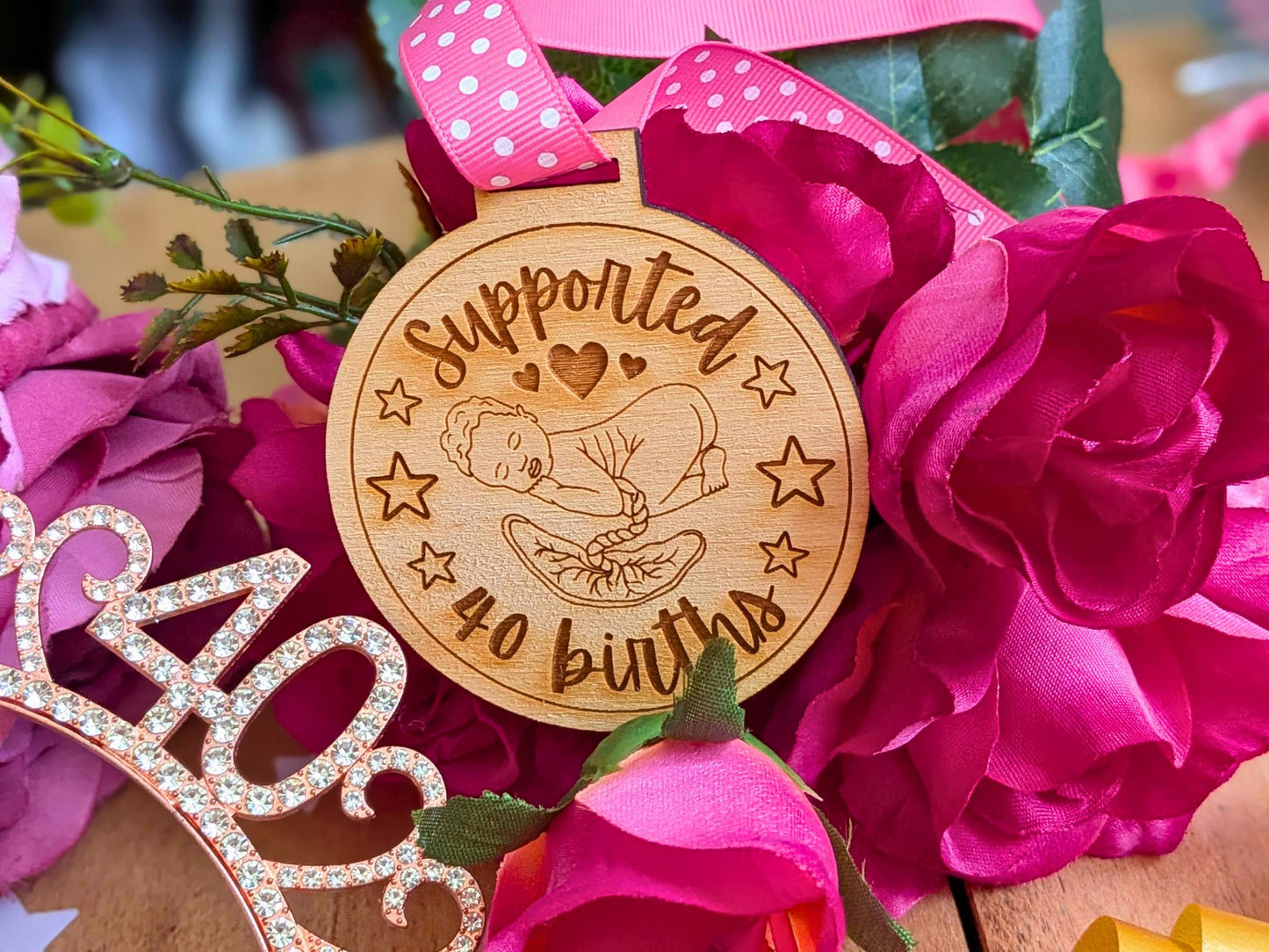 40 Births Wooden Medal for Student Midwife