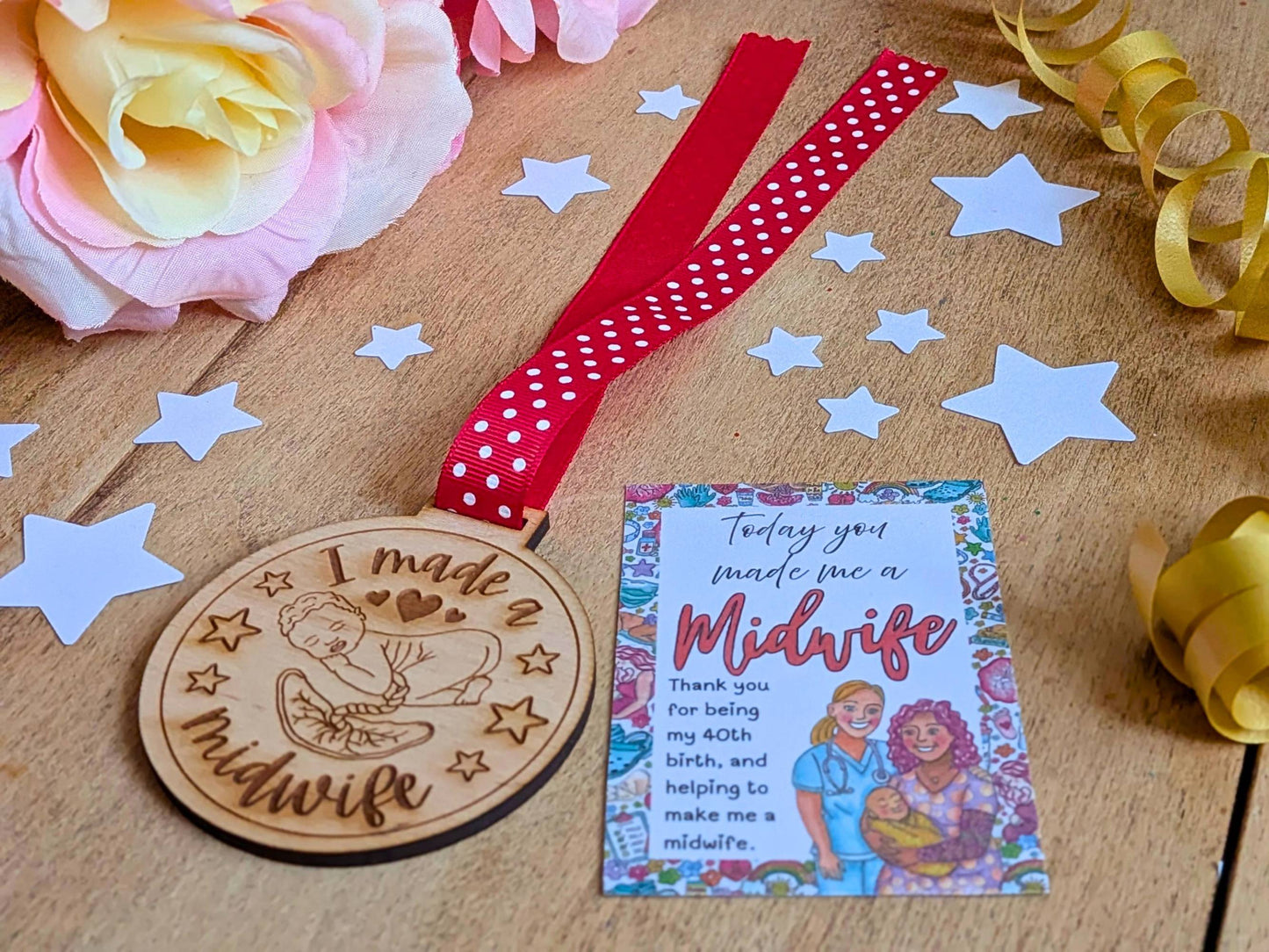 40th Baby Wooden Medal
