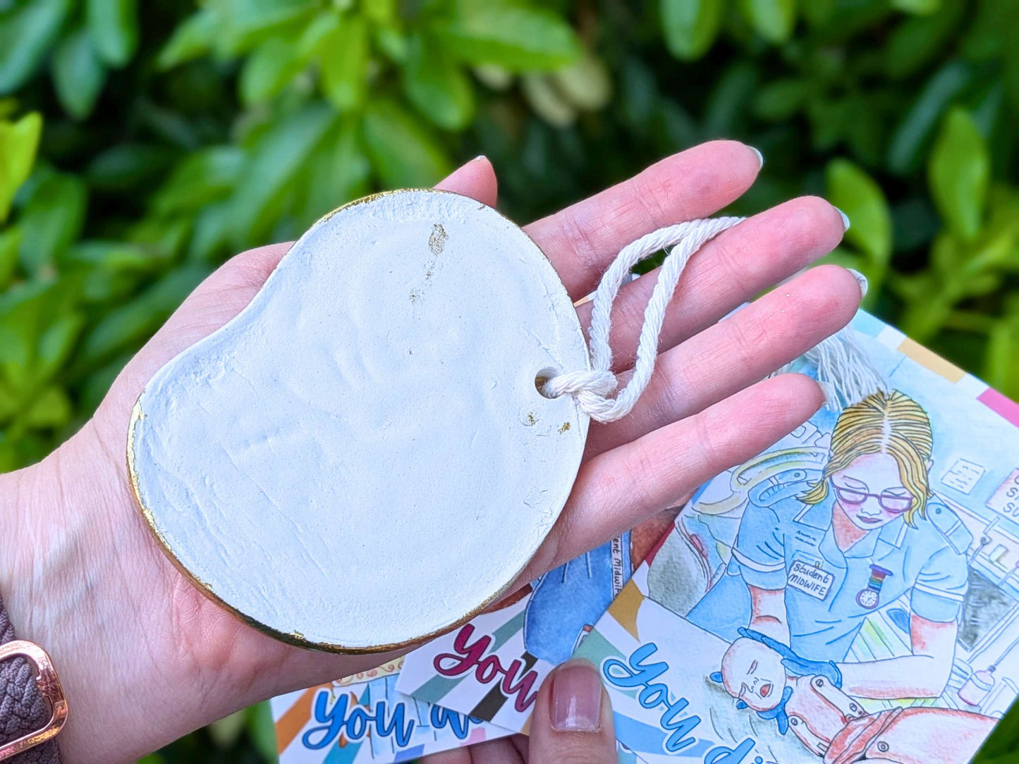 Golden Baby Midwife Hanging Keepsake