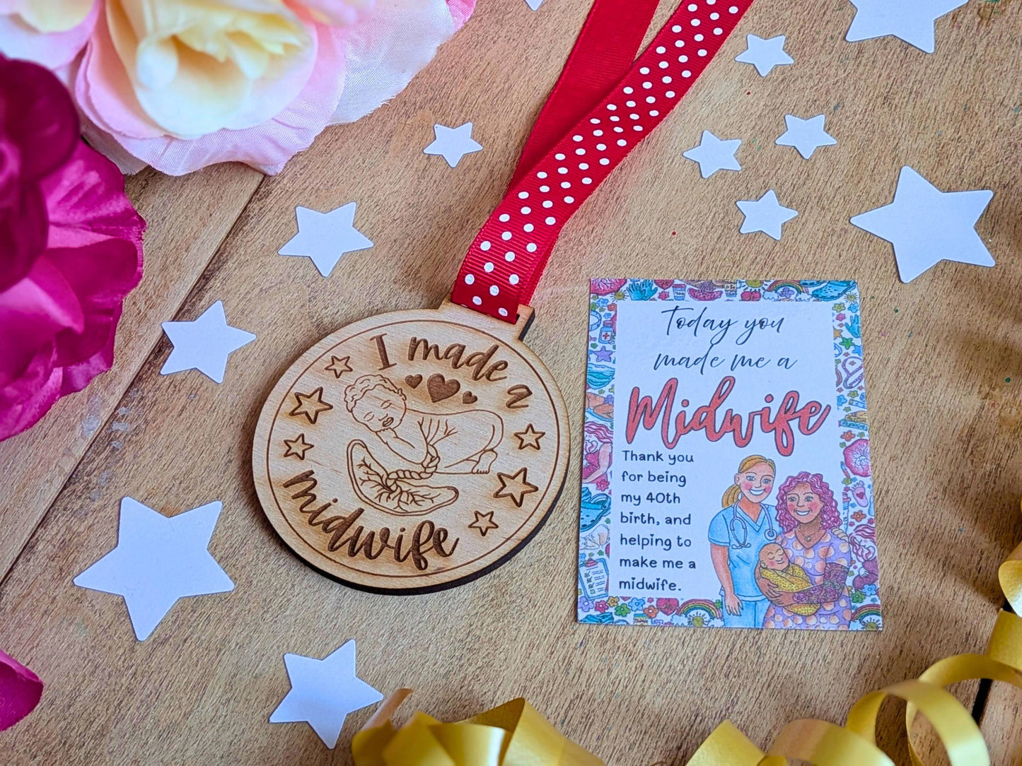 40th Baby Wooden Medal