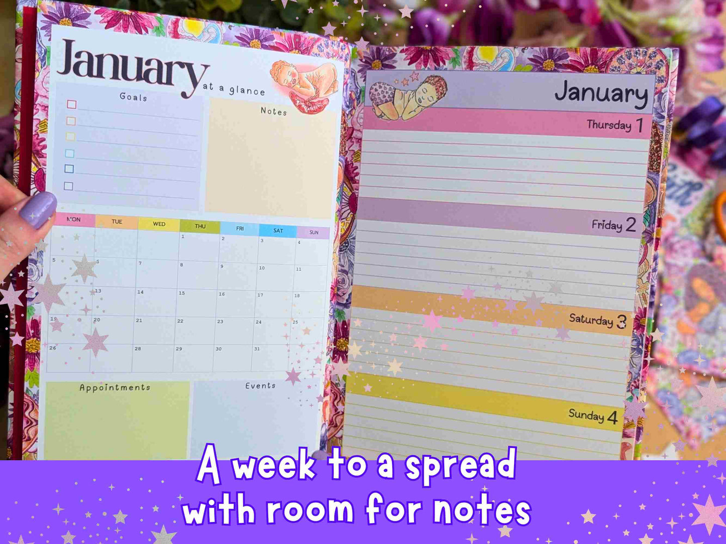 Womb to World 2026 Planner Diary and Calendar Set