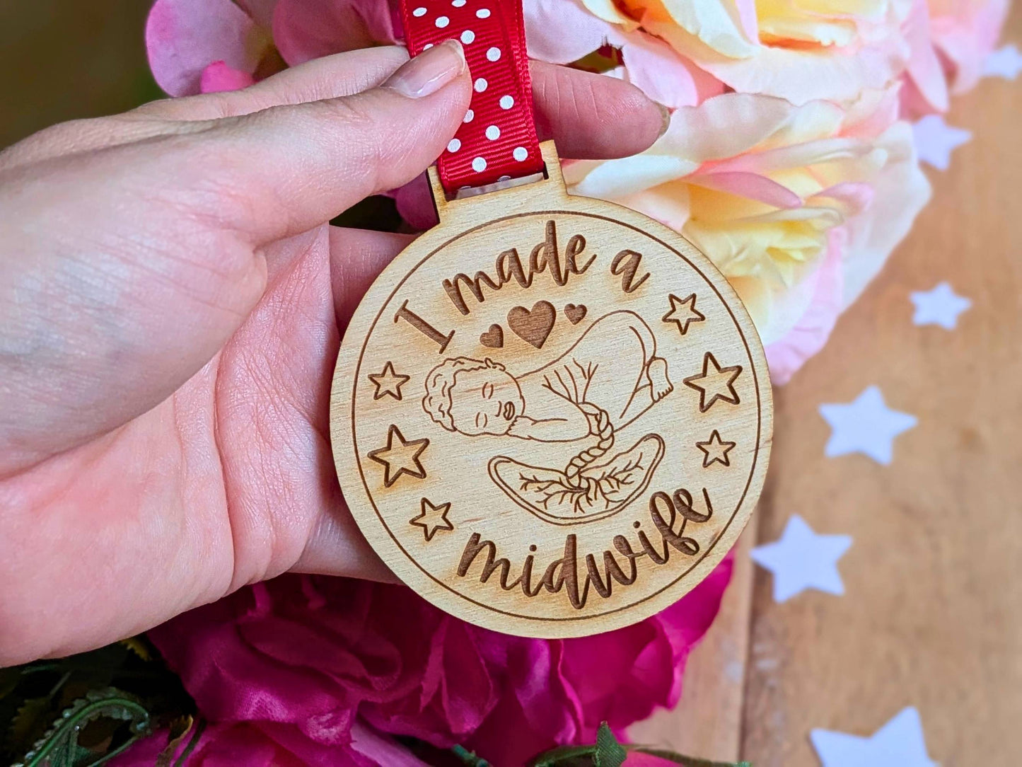 40th Baby Wooden Medal
