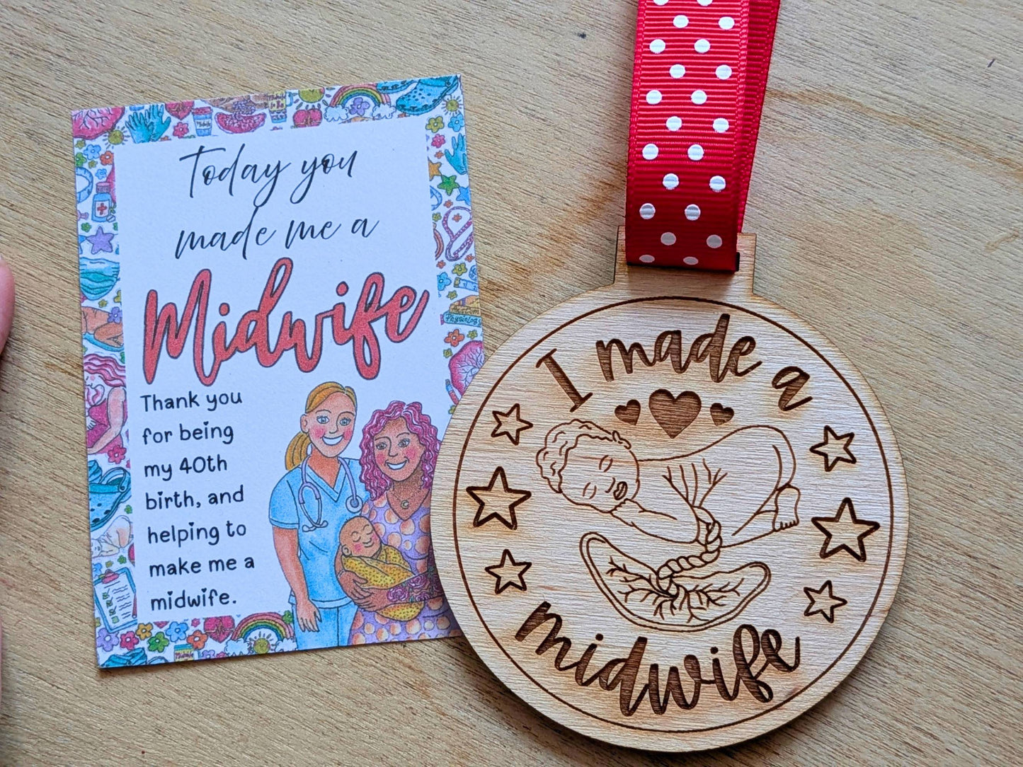 40th Baby Wooden Medal