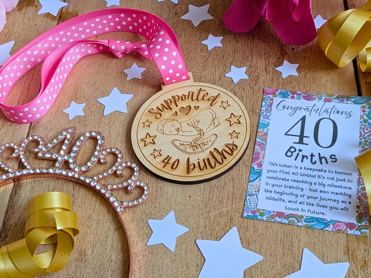 40 Births Wooden Medal for Student Midwife