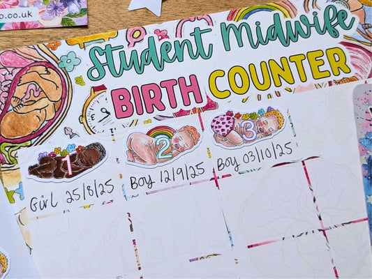 Birth Counter A4 Print + Stickers