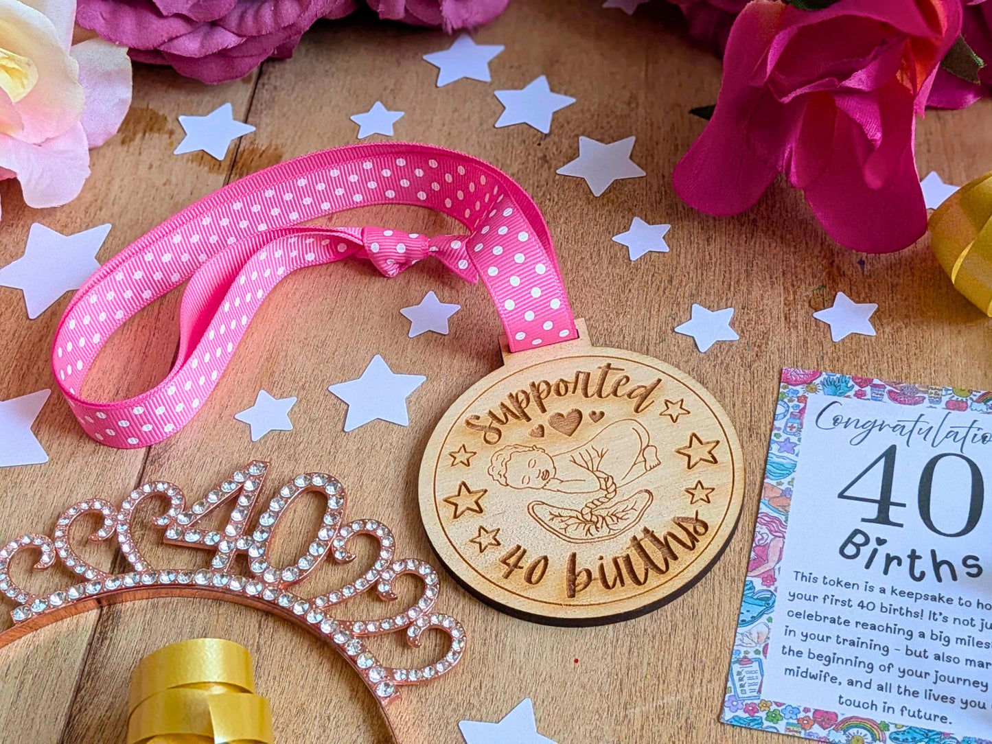 40 Births Wooden Medal for Student Midwife