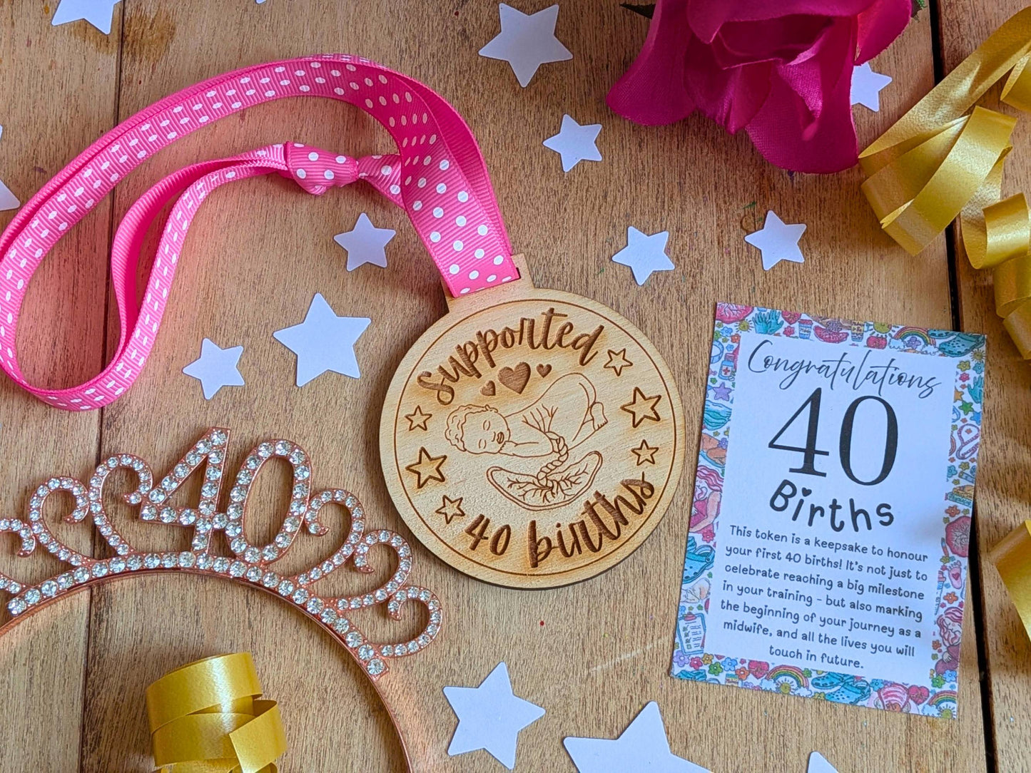 40 Births Wooden Medal for Student Midwife