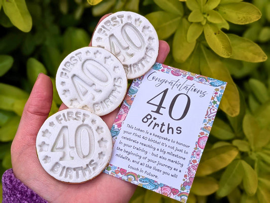 Golden "40 Births" Keepsake for Student Midwife