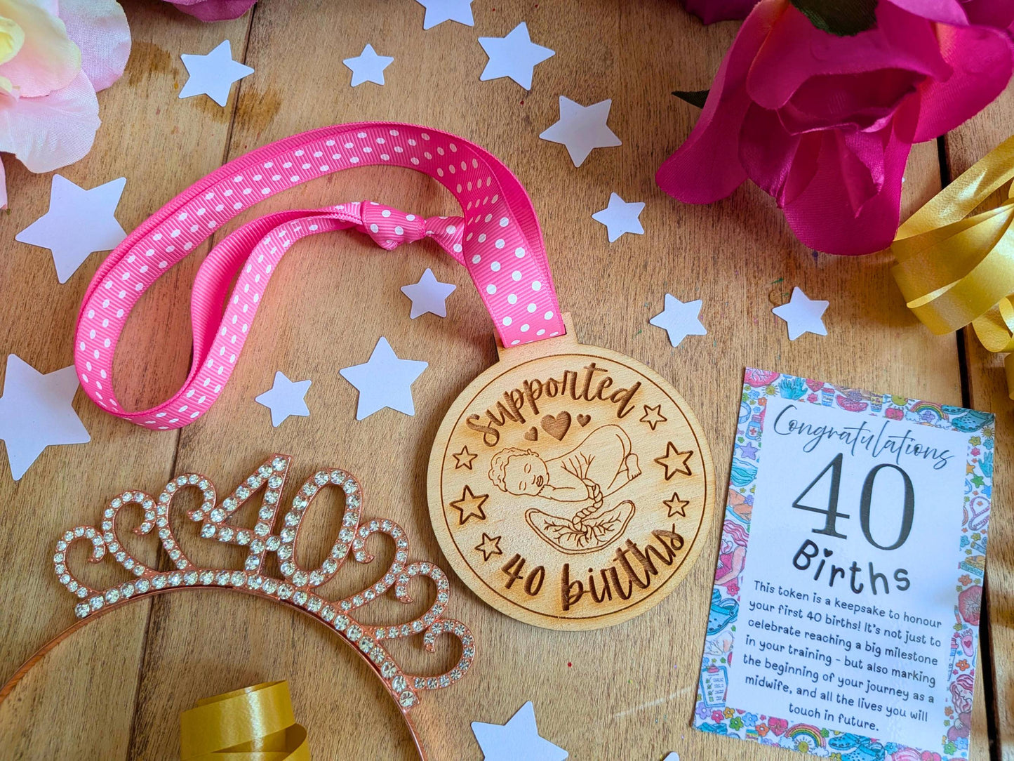 40 Births Wooden Medal for Student Midwife