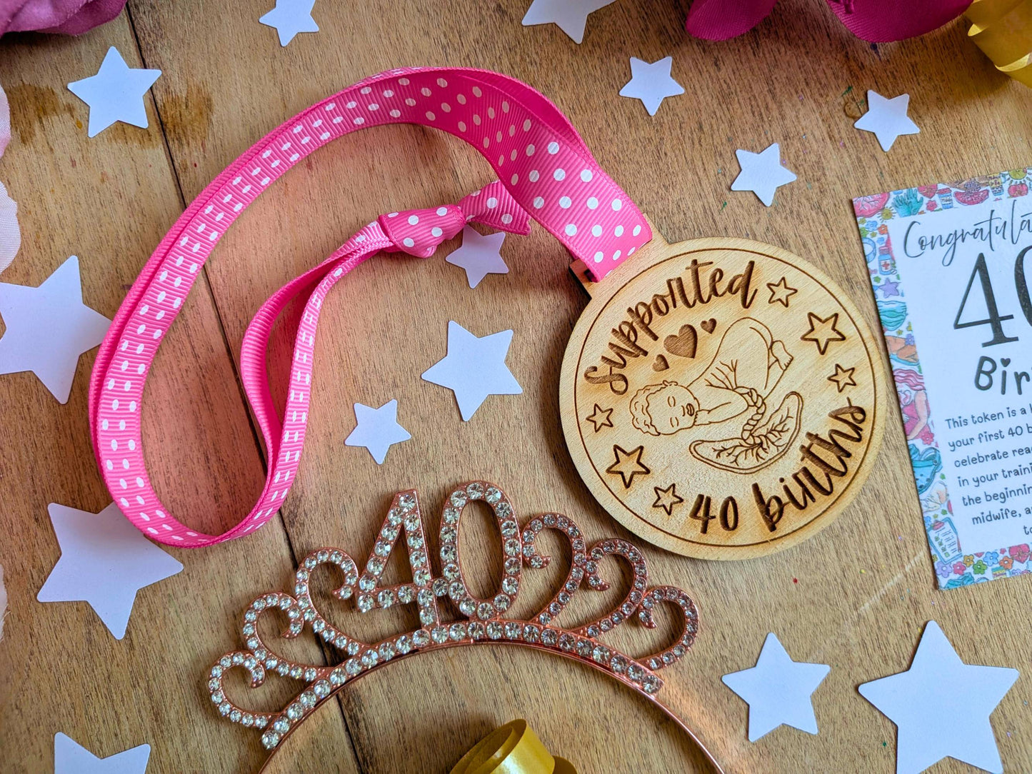 40 Births Wooden Medal for Student Midwife
