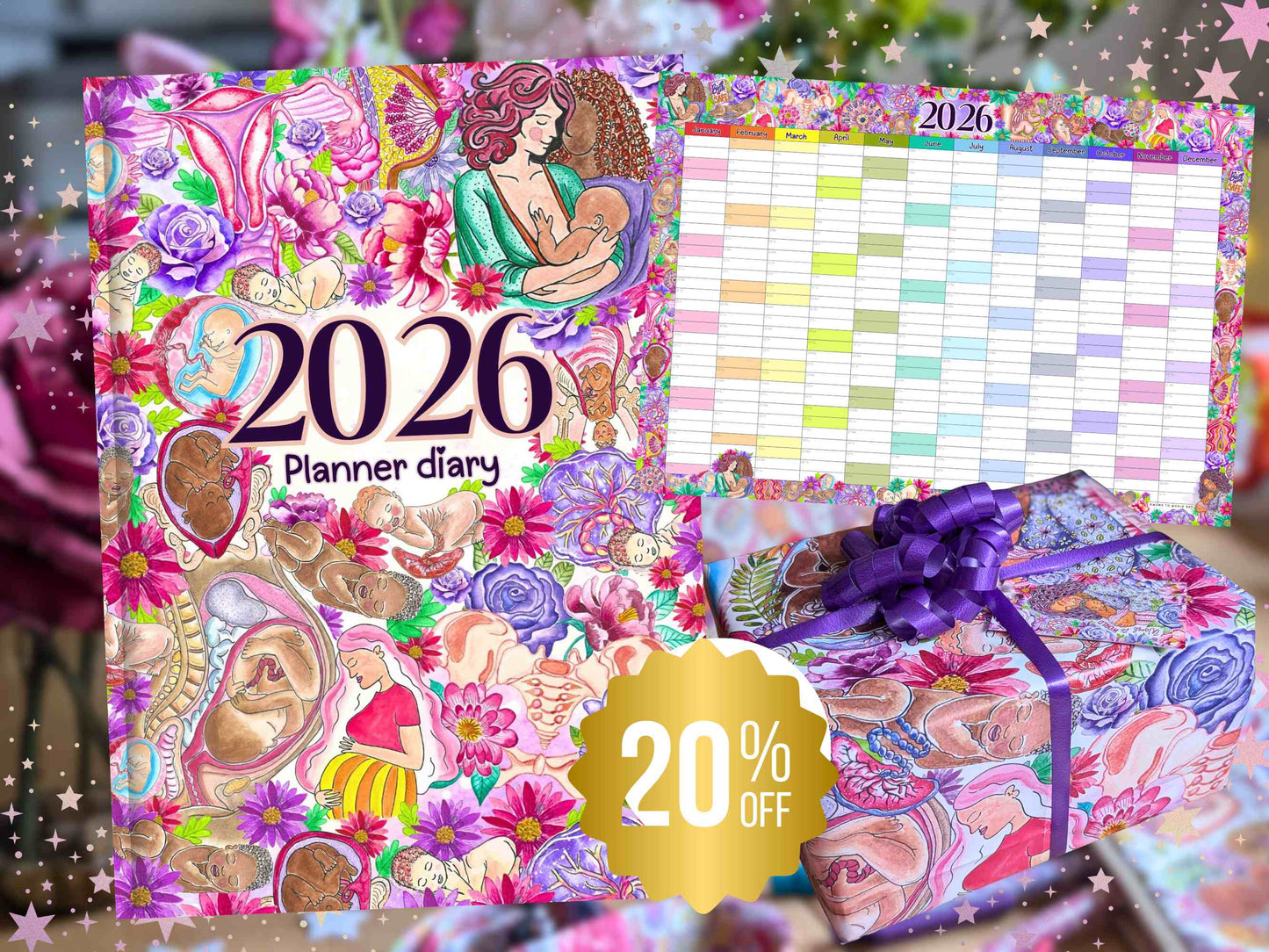 Womb to World 2026 Planner Diary and Calendar Set
