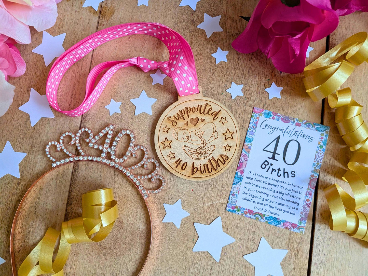 40 Births Wooden Medal for Student Midwife
