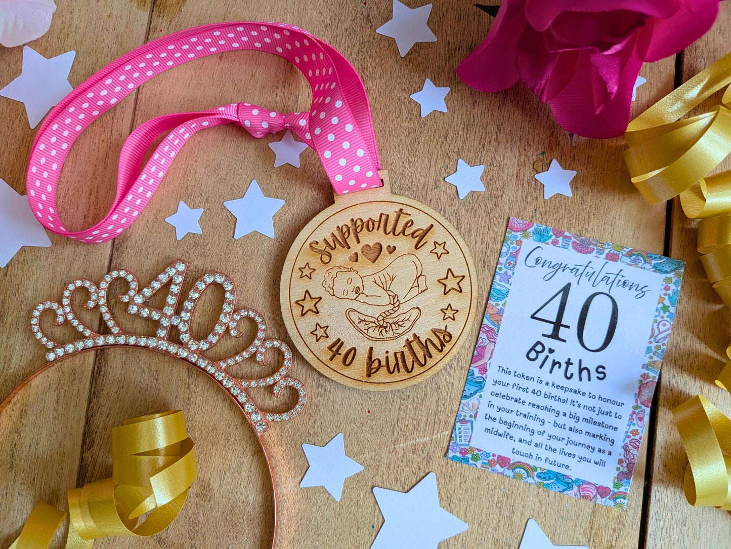 40 Births Wooden Medal for Student Midwife