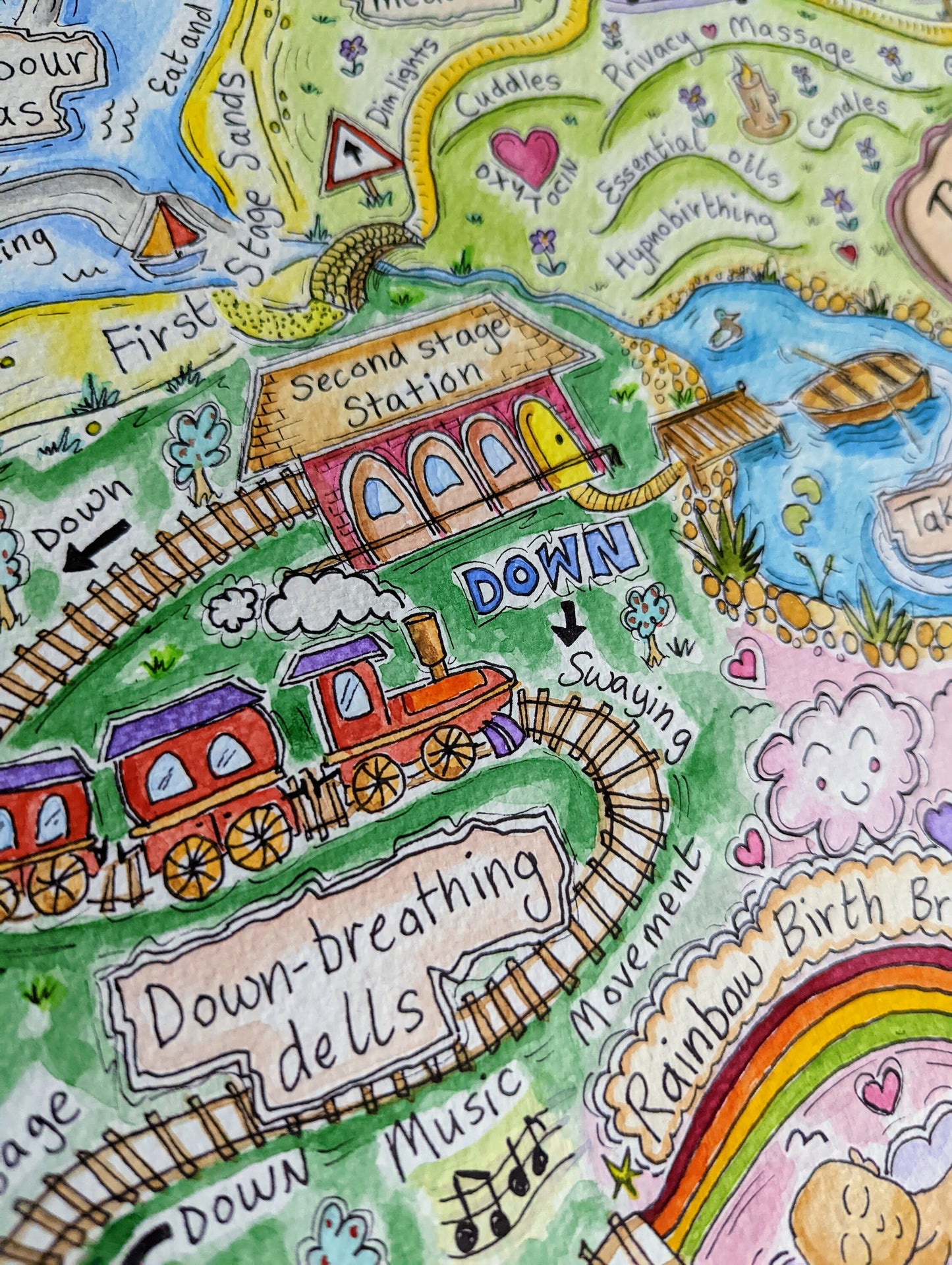 Stages of Birth Map: Antenatal Education and Doula Tools for Hypnobirthing, Path to Birth (PDF Download)