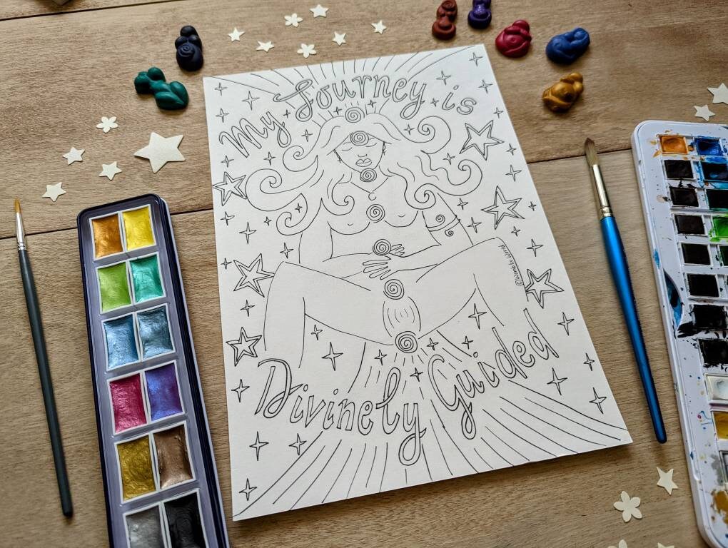 Chakras Birth Colouring Affirmation Print | Birthworker Handouts | Doula Tools | Midwife | Hypnobirthing