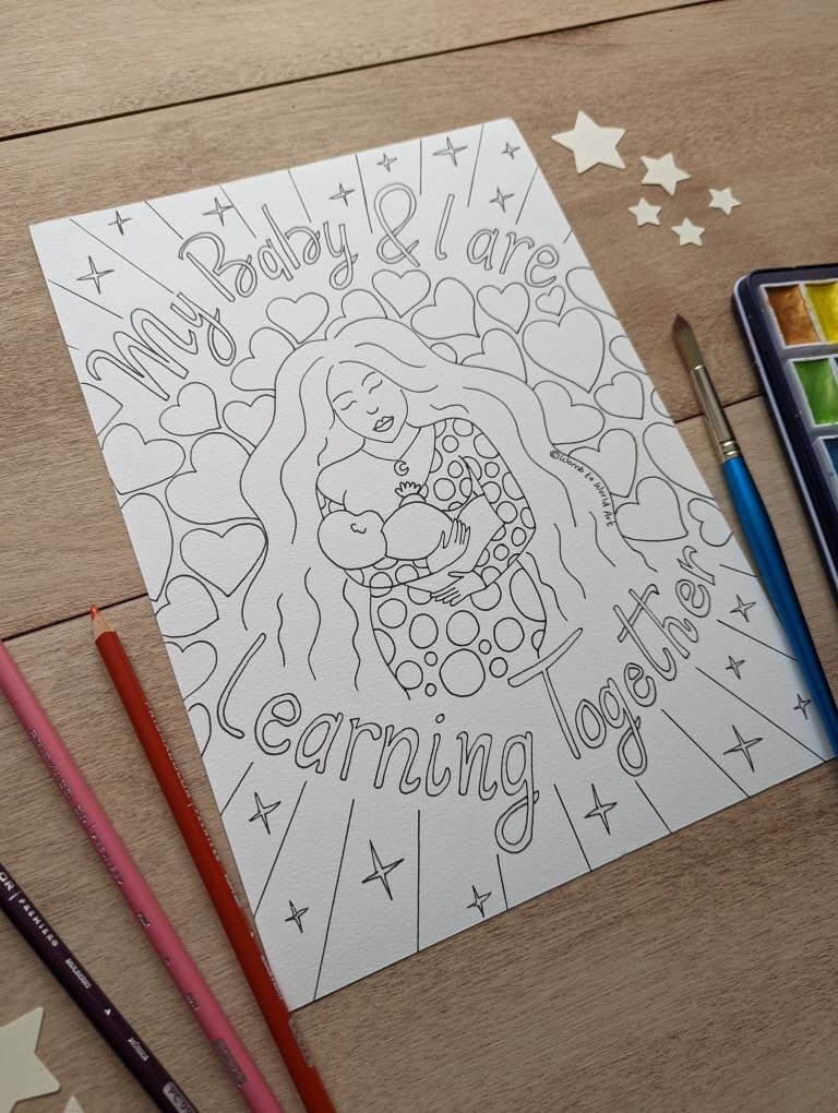 Breastfeeding Support Colouring Affirmation Poster | Birthworker Handouts | Doula Tools | Midwife | Hypnobirthing
