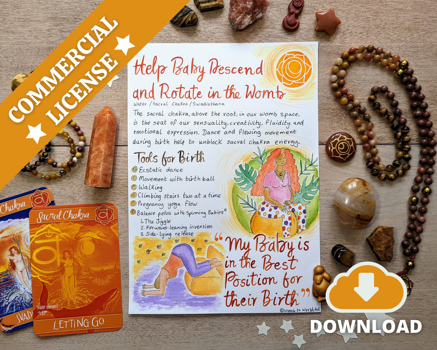 Sacral Chakras for Birth Toolkit: Doula Handout for Spiritual Birth Education (PDF Download)
