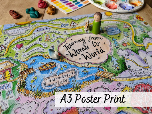 Set of Pregnancy and Birth Map A3 Prints