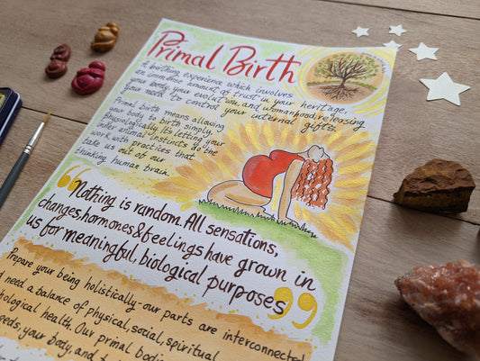 Primal Birth Poster: Doula Midwife Education (PDF Download)