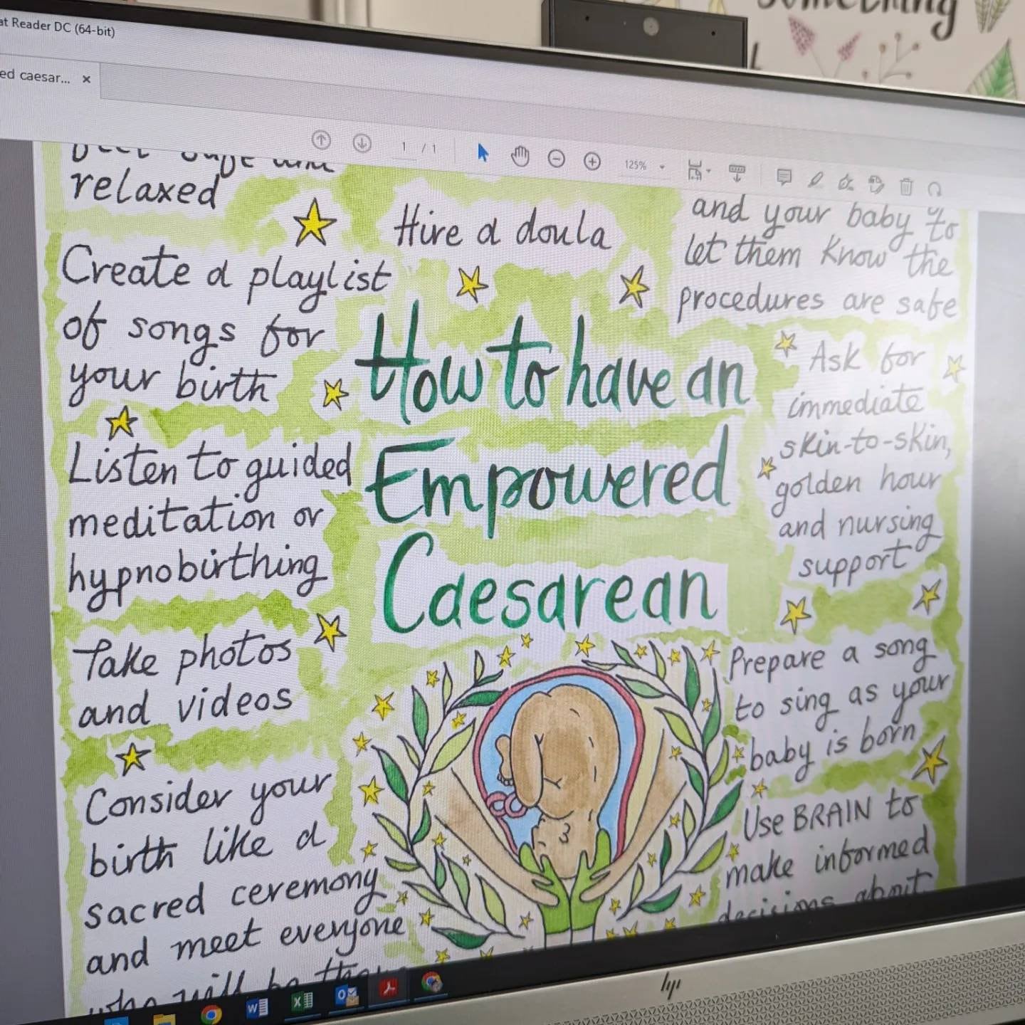 Empowered Caesarean Birth: Positive C-Section Belly Birth Handouts, Doula Tools (PDF Download)