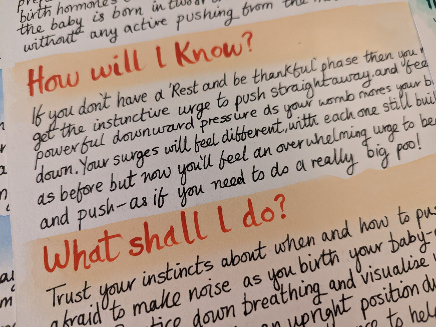 Stages of Natural Birth Doula Handouts: Labour Stages Handouts for Antenatal Classes (PDF)