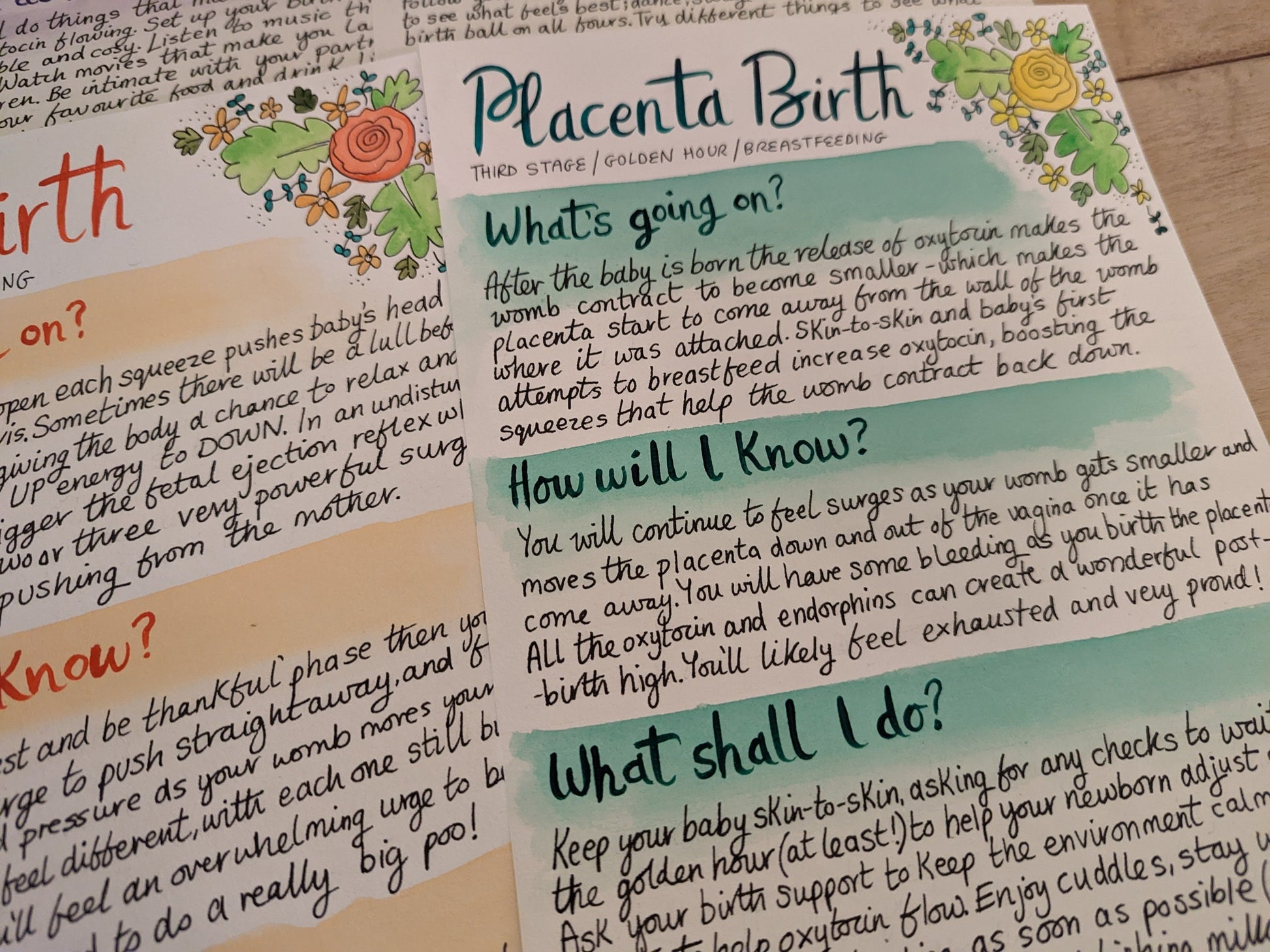 Stages of Natural Birth Doula Handouts: Labour Stages Handouts for Antenatal Classes (PDF)