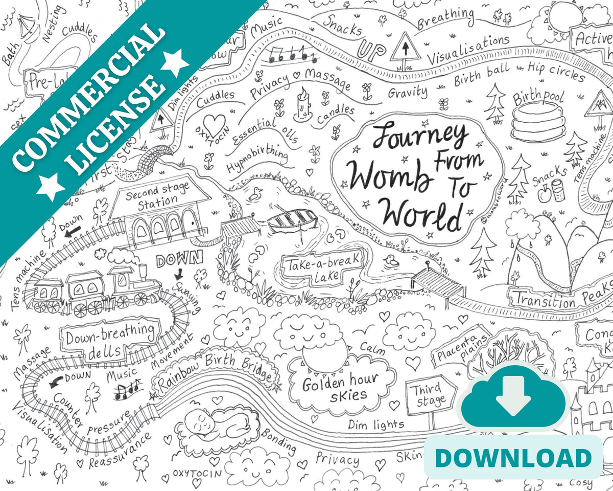 Stages of Birth Colouring Poster: Antenatal Education (Digital Download)