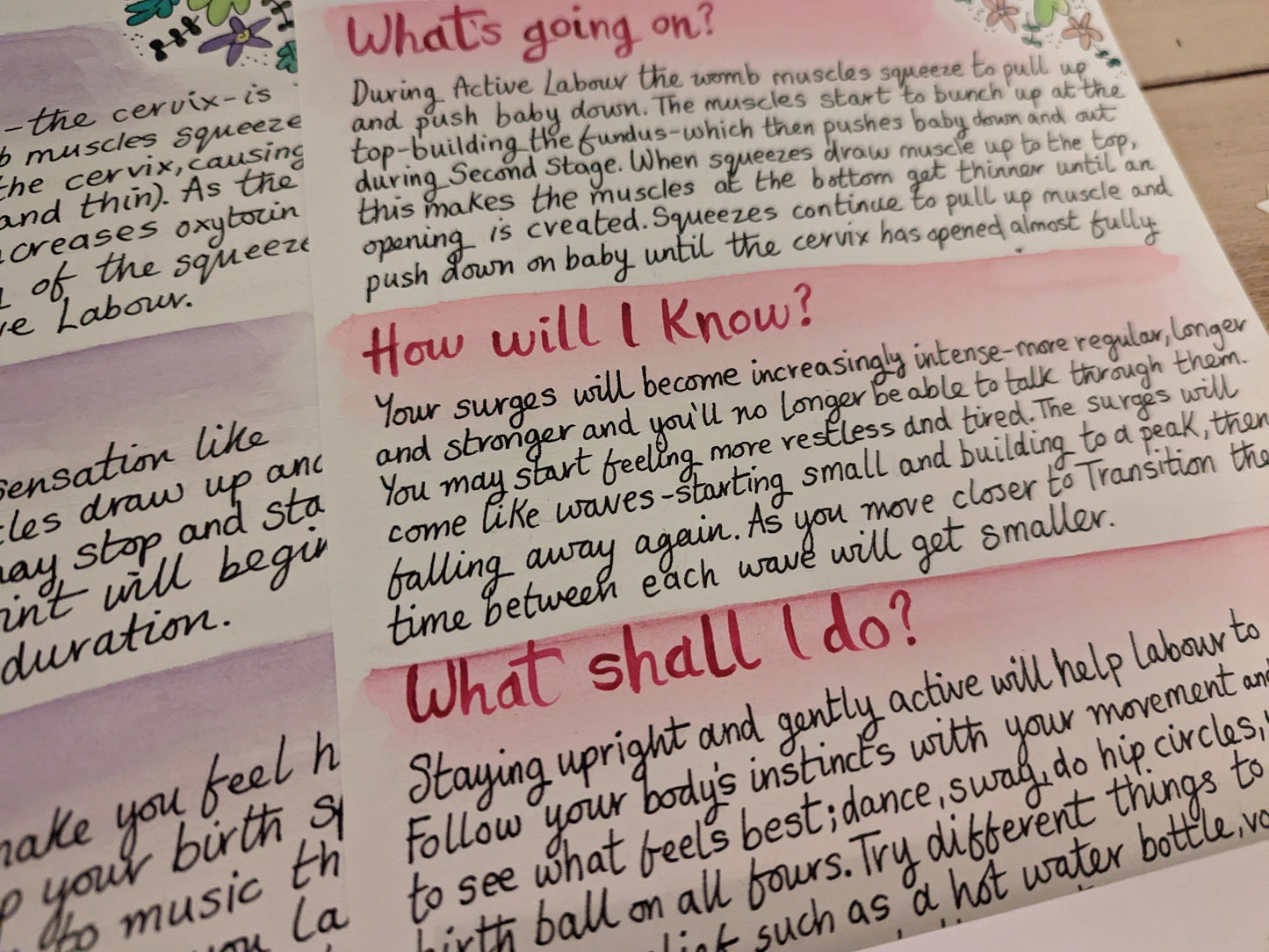 Stages of Natural Birth Doula Handouts: Labour Stages Handouts for Antenatal Classes (PDF)
